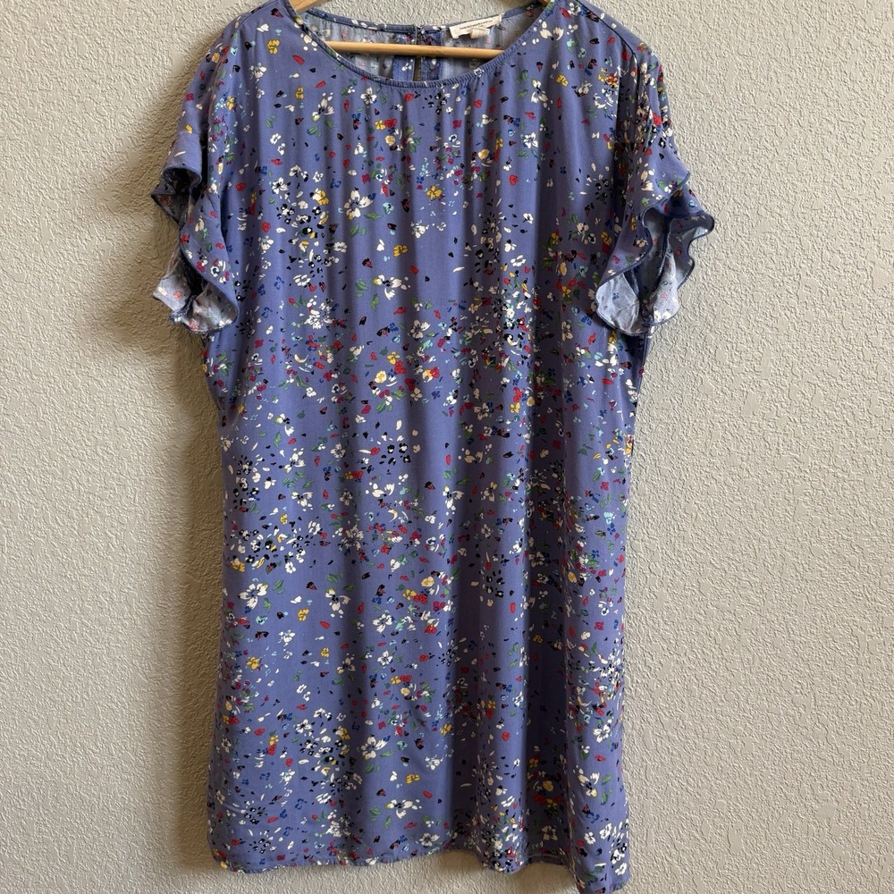 Beach Lunch Lounge Dress Ditsy Floral Ruffle Sleeve Knee Length Lightweight
